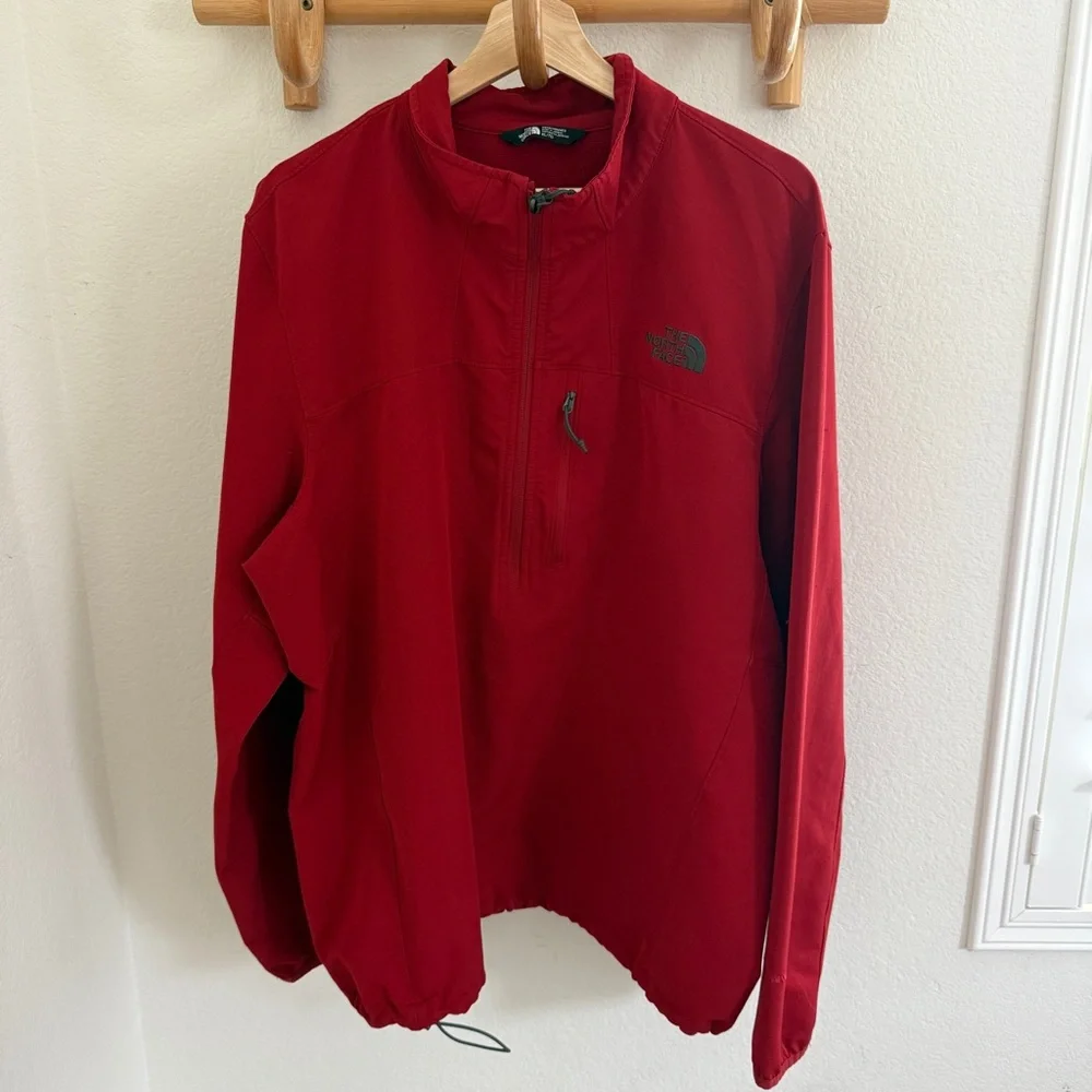 The North Face red quarter zip pullover jacket size XL outdoor casual